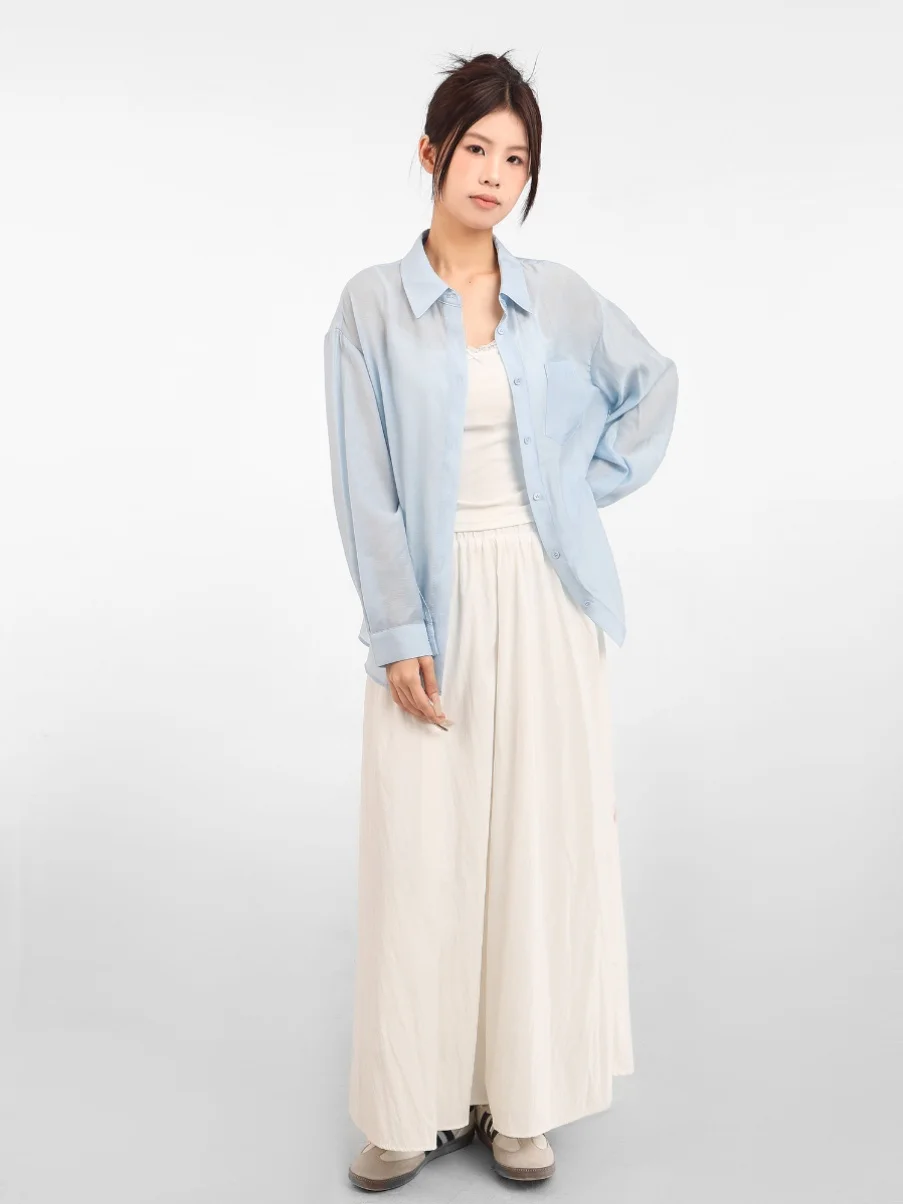 涼しい ブラウス としての夏用 薄手の冷感シャツ【ブルー・防晒・シフォン素材・フランス風】の実用性と選定基準