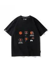 メンズバスケットボールトレーニングTシャツ【コットン製・プリントデザイン・ショートスリーブ】