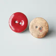 光沢のある深紅色樹脂ココナッツボタン【英国製・二十ミリ径】