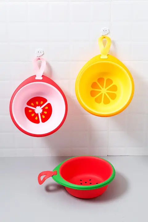 プラスチック製カートゥーンフルーツ洗面器【赤ちゃん・子供用・かわいいデザイン】