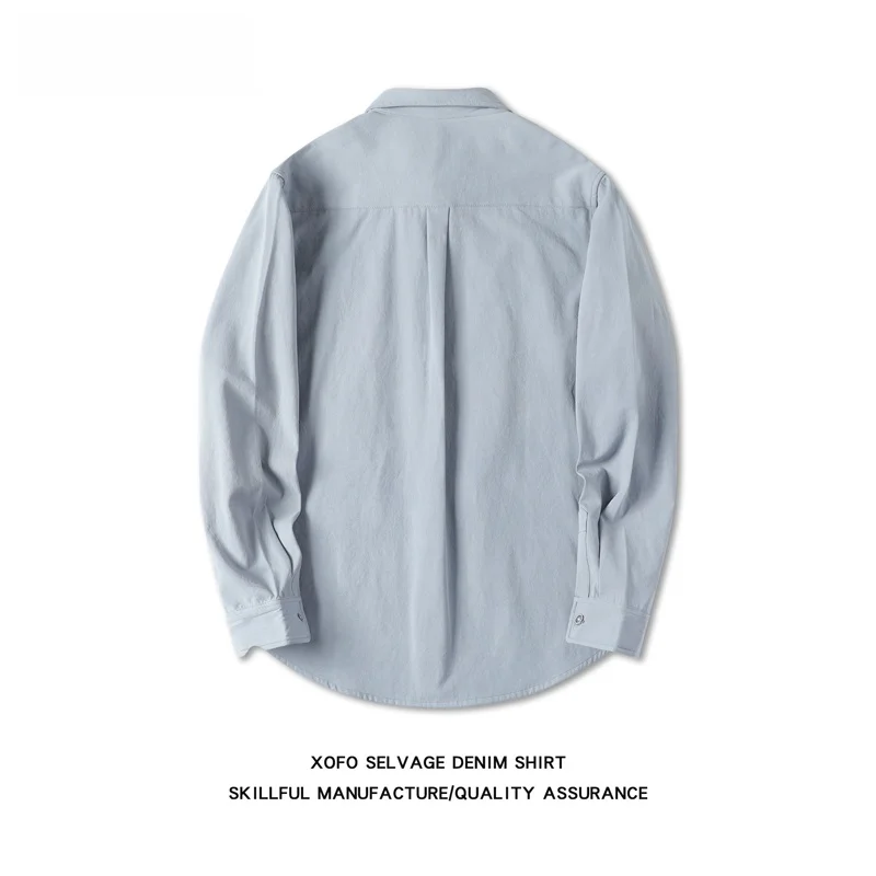 秋季雲母ブルーの長袖シャツ：ビジネスカジュアルシーンでの実用性と素材特性