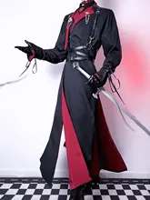 トレンチコート マント ユニセックス ロング丈 ダークゴシック 紐デザイン 赤 コスプレ 乙女ゲーム オリジナル設定 ナイトウォッチャー