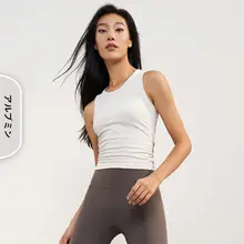 魅力的なフィット感！ノースリーブヨガトップス【ランニング・夏用・ラウンドネック】