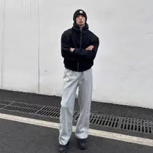 カジュアルストレートパンツ【春用・レトロデザイン・立体裁断】（セットアップ対応）