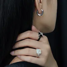 星の夜をイメージしたエナメル仕上げの純銀リング【黒瑪瑙・オリジナルデザイン・高級感】
