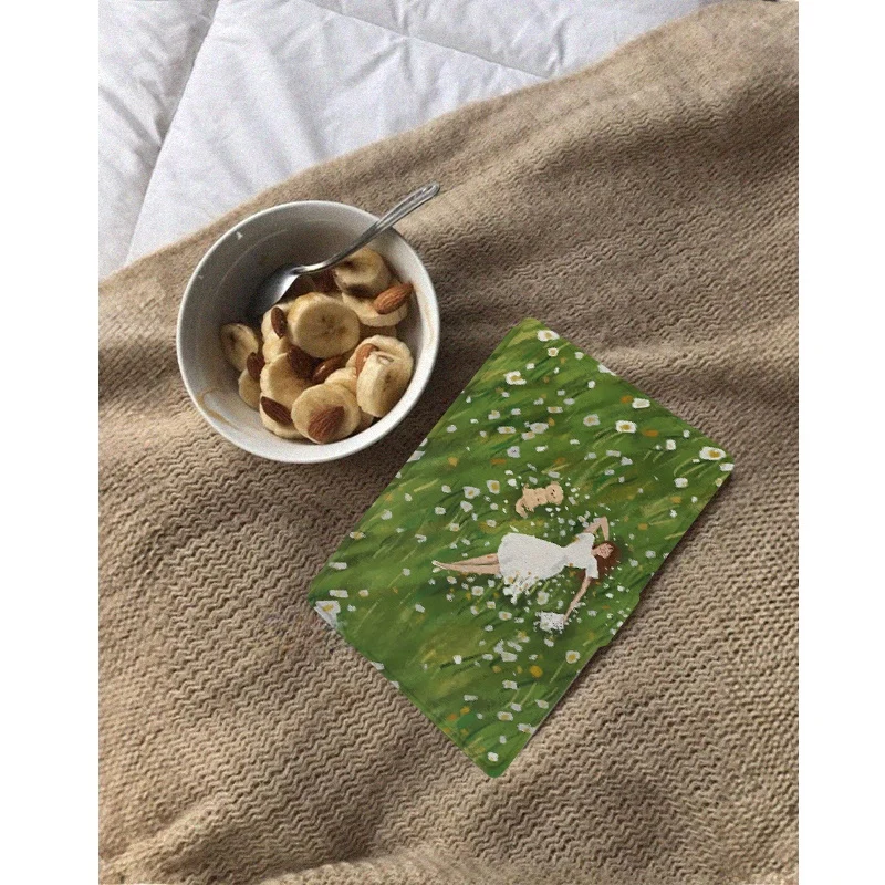 Kindleとパソコンのどちらが読書に最適か？草原の子犬と女の子デザインのカバーで解決するリアルな選択