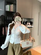 ハートボタンVネック長袖ニットカーディガン【秋用・スリムフィット】
