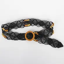 レトロフレンチスタイルの麻ロープウエストベルト【エレガントなデザイン・装飾・幅広いコーディネートに最適】（セットアップ対応）