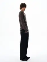 アメリカンビンテージデザインの薄手長袖Tシャツ【ダブルカラー・スリムフィット・男女共用】