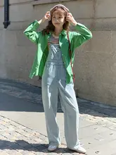 デニムサロペットパンツ 女性 ゆったり カジュアル ヴィンテージ ワーク オールインワン