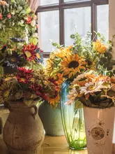 高級感ある向日葵の造花【リビング用・飾り花・シルクフラワー】
