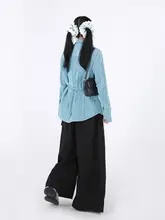 嬉遊記デザインのフリル付きリボンシャツ【女性用・長袖・重ね着に最適】