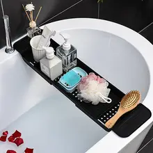 伸縮式 水切りバスタブトレイ【多機能収納・プラスチック製】
