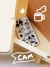 スマホケース iPhone対応 ソフトタイプ シルバー キャンプ柄 犬 おしゃれ