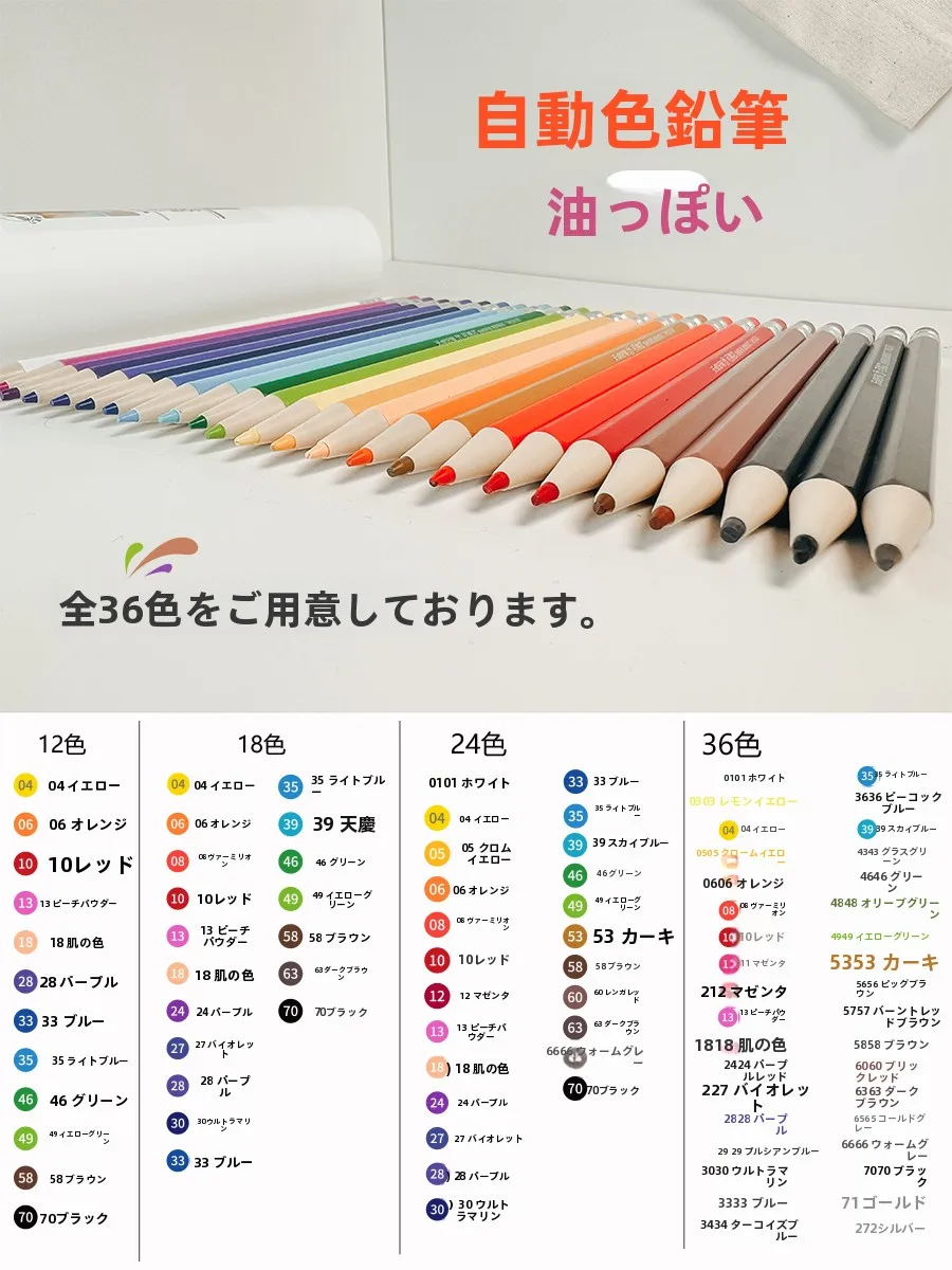 自動シャープペンシル 交換可能な芯付き 12色・24色セット：子ども向け彩画に最適な油性ペンの選び方