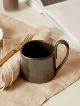 陶器製コーヒーマグカップ【侘寂風・家庭用・ミルクやお茶に最適】