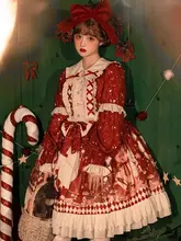 ロリータ風 スウィートコスチュームドレス【キャップ付き・クリスマス・新年向け】