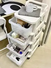 移動可能な多段式収納キャビネット【リビング・寝室用・引き出し付き】
