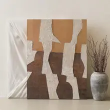 手描きオイルペイントのアートパネル【和のテイスト・抽象模様・リビング用・玄関・ダイニング】