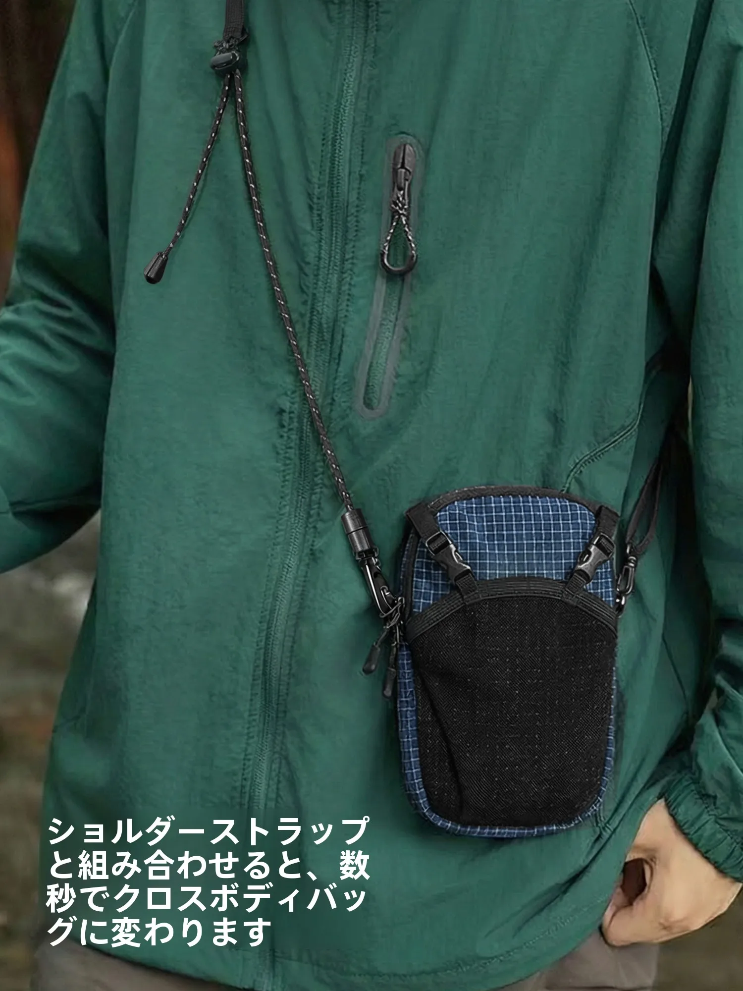 軽量アウトドアショルダーポーチ TAN XIAN ZHE ネイビーブルー：every day carry に最適な拡張アクセサリーバッグ