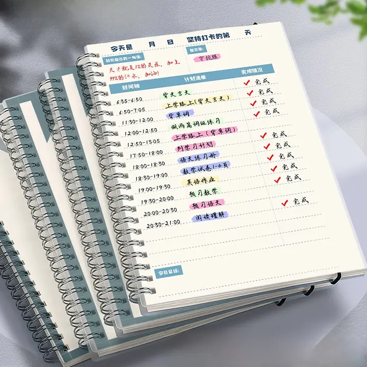 毎日の勉強計画ノート【冬休み予定表・自律管理・リング式・子供用・週間プランニング】