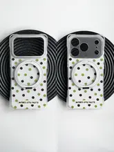 斜め掛け可能な360度回転スマホケース【対応機種：iPhone17Pro・VivoX200s・HuaweiMate80・Xiaomi17・ドットデザイン・ストラップ付き】（セットアップ対応）