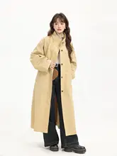 XinmonLee カーキ色のイギリス風ルーズコート【カジュアル・秋用】