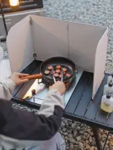 アウトドア用折りたたみ風防【キャンプ料理・炭素鋼製・携帯便利】