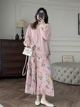 高比例モヘア編み立体デザインのピンクニットカーディガン【ランタンスリーブ】