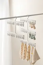 Lazy Corner 多機能 バルコニー用洗濯干しラック【防風・靴下や下着対応・クリップ付き】