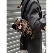 ボウリングバッグ レディース 豹柄 カラーブロック ヴィンテージ 手提げ ショルダー 通勤 おしゃれ 「JNNG」