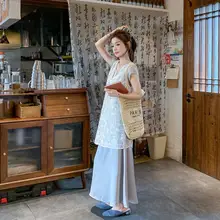 フランス風レース刺繍タンクトップ【甘美なデザイン・Tシャツ・スカート・セットアップ対応】