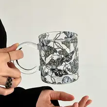 ガラス 水飲みカップ 高いデザイン コーヒーカップ ニッチなギフト 英国風 ヘンルーダ バタフライ