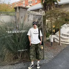 アメリカンレトロ風 プリント半袖Tシャツ【ゆったり・カジュアル】