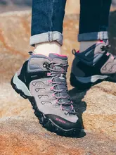HUMTTO 高防水性のレディース冬用ハイカット登山靴【本革・防滑・保温・アウトドア用】
