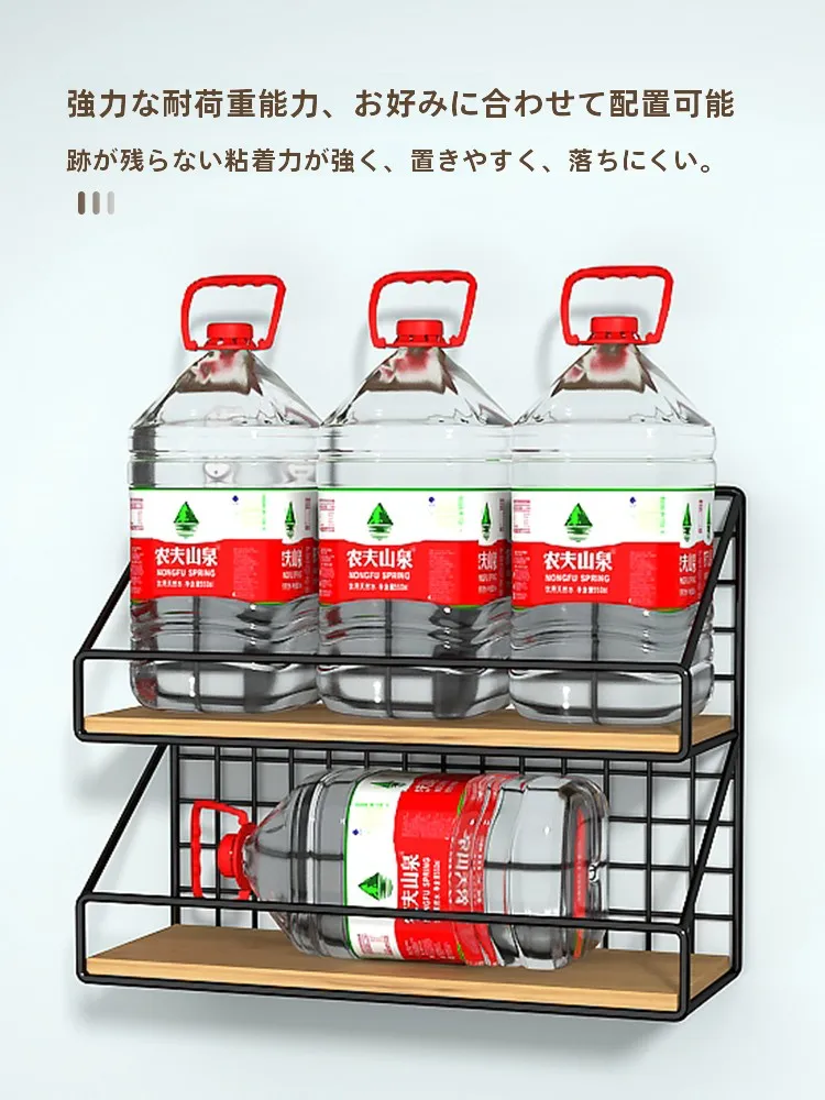 壁掛け収納ラック：穴あけ不要で効率的に雑物を収納