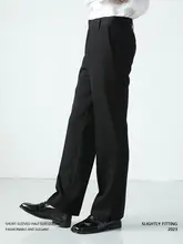 脚口スリットデザインのストレートパンツ【極上の柔らかさ・フィット感◎】