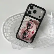 可愛いデザインのアンティーク人形風スマホケース【金髪・星モチーフ・iPhone対応】