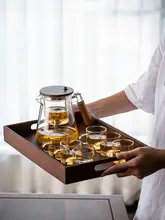 高級ガラス製茶器セット【ワンプッシュ抽出・茶水分離式・家庭用・オフィス用】