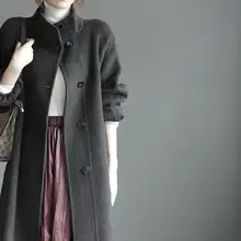 Warmo 高級ウール混紡チェスターコート【レディース・ロング丈・シンプルデザイン・両面使用可】
