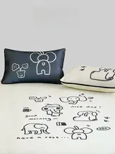 夏用カートゥーンデザインのアイス感マット【象柄・エアコン対応・ソフトタッチ】