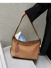 通勤に最適！大容量編み込みショルダーバッグ【女性用・肩掛け・スタイリッシュ】