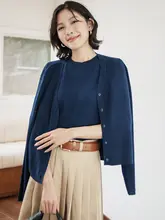 LUKA 高品質ニットカーディガン＆Tシャツ2点セット【秋季用・短袖・レディース】