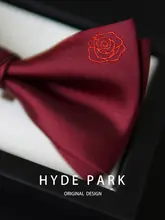 ハイデパーク ローズ刺繍 メンズスーツアクセサリー ワインレッドボウタイ【結婚式用・新郎・介添人】