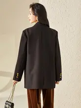 ダブルボタンデザインの春秋用ジャケット【OLスタイル・通勤・カジュアル・長袖】