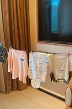 旅行用 持ち運び便利な干し紐【ホテル用・衣類を簡単に干せる・バンジーコードクリップ付き】