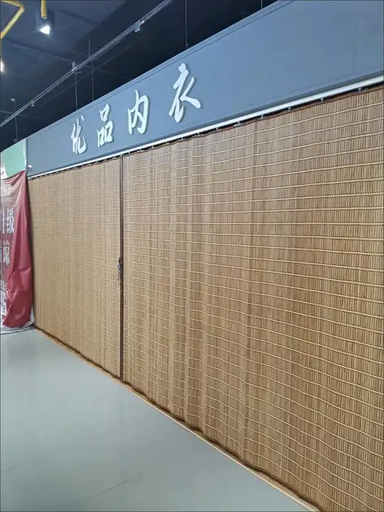 竹製プルダウンスクリーン【簡易折りたたみ・遮光・飲食店用】