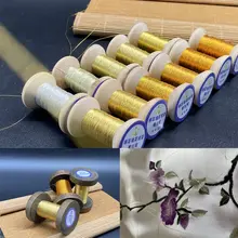 手作りの金糸刺繍 蚕イメージのフリンジデザイン