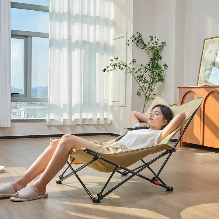 Urbanwave 快適にくつろげる折りたたみ式リクライニングチェア【屋外・家庭用・サンシェード付き】（セットアップ対応）