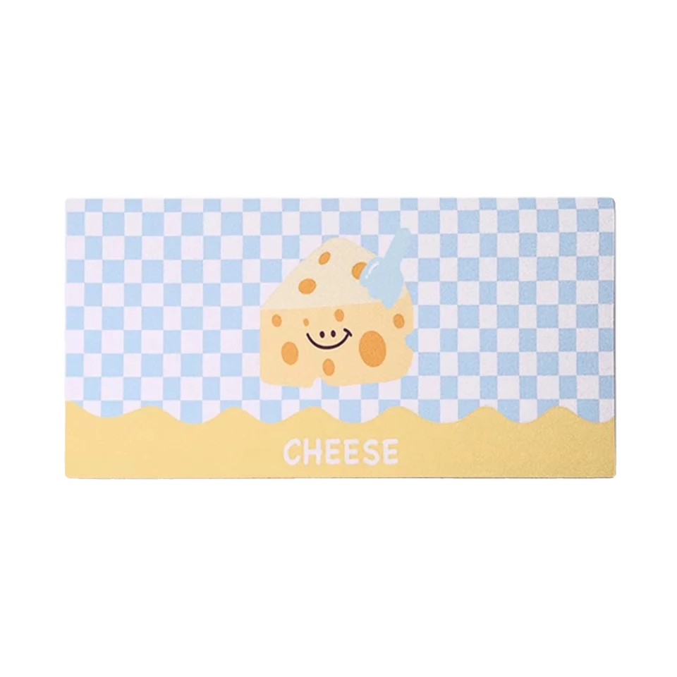 デスクマット キッズ ガールズ チーズ柄 防油 拭くだけ 学習机 寮 「TipToe」